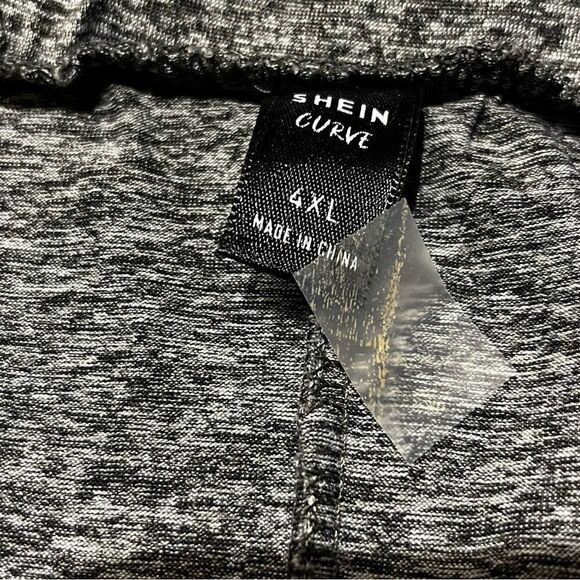 Shein Curve Sweat Pants 4XL gray with white flecks elastic waist with drawstring - Picture 3 of 5